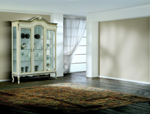 Design Italian Luxury Wood Furniture Baroque Wardrobe Display case White Living room xxl new
