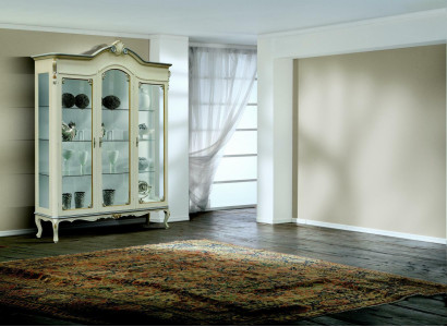 Design Italian Luxury Wood Furniture Baroque Wardrobe Display case White Living room xxl new