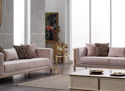 Sofa Couch Upholstery Furniture Designer Couches 3+3 Seater Textile Big Sofas