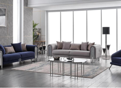 Luxury set 3 pieces living room textile style modern sofa set 3+3+1 designer