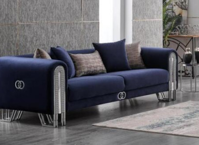 Velvet couch silver luxury sofa set 3+3 seater couches sofa 2 pieces.