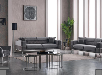 Luxury Sofa set 331 Seater Living room Set Gray Sofa Textile Furniture new