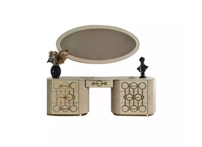 Designer set of dressing table and mirror for the bedroom in a modern style
