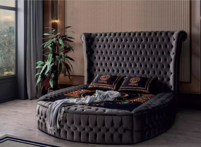 Bed Chesterfield Upholstered bed Luxury Bedroom Design Beds Textile Velvet new