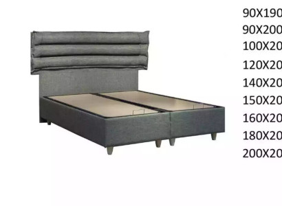 Luxury Bed with Mattress Complete Set bed base ears gray velvet 180x200