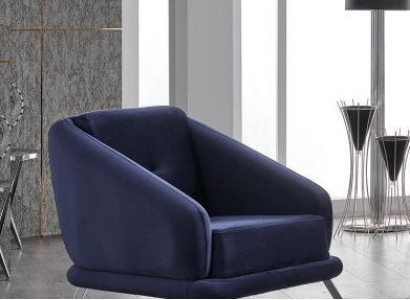 Armchair Luxury Living room Modern Design Textile Furniture Luxury Seat Blue