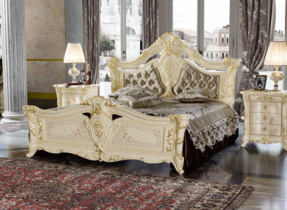 Design Furniture Modern Bed 2x Bedside table 3-piece Bedroom Set Luxury