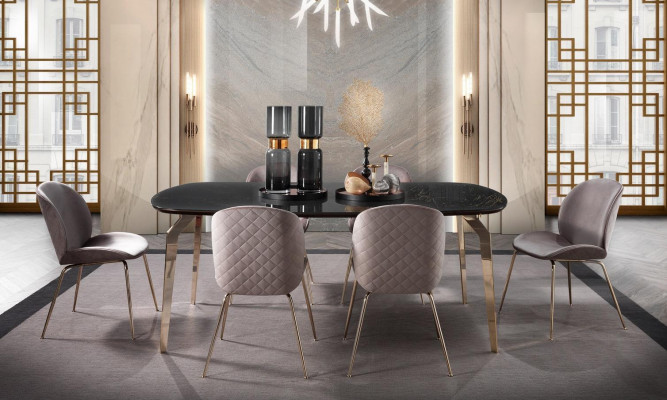 Suite Table Tables Luxury Wood Furniture new Dining room Group Complete Set 7pcs