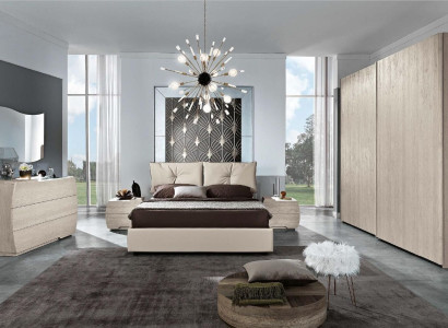 Luxury set 6 pieces. Bedroom Bed Bedside table Chest of drawers Mirror Wardrobe new