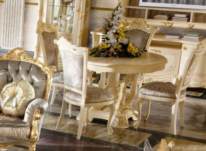 Furniture Set Suite Dining table 4 Chairs Luxury Dining room Furniture Group Italy 5 pieces