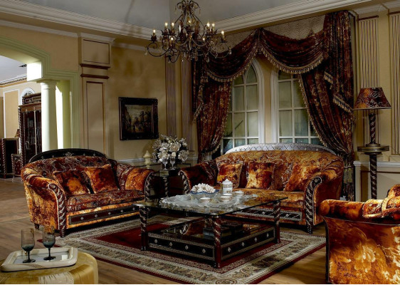 Antique Style Baroque Rococo Sofa 2 Seater (without 3+1) Noble Luxury Couche Upholstery new