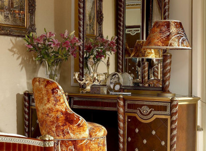 Bedroom Baroque Rococo Dressing table with Mirror Chest of drawers Consoles Table Luxus