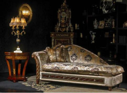 Chaise longues sofa silver couch lounger ottoman chaise longue baroque rococo classic
