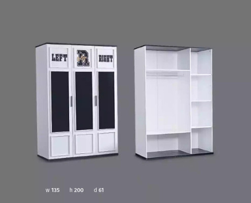 Childrens room Bedroom Furniture Complete room Youth room Black White 3pcs.
