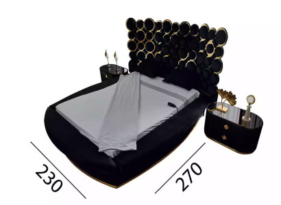 Designer bed luxury textile beds Bedroom Double bed 200x200cm bed frame