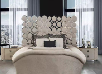 Designer bed luxury textile beds Bedroom Double bed 200x200cm bed frame
