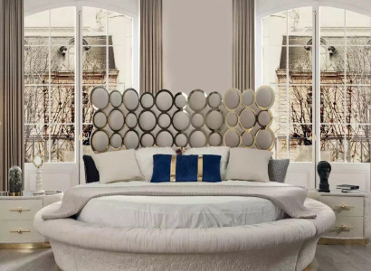 Luxury Bed 2x Bedside table Set Beds Double bed Bedroom Hotel Marriage 3pcs.