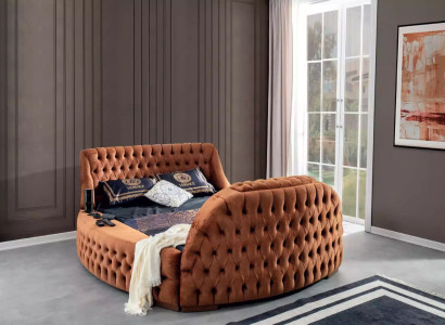 Chesterfield Bed Upholstery Design Luxury Beds Hotel Brown with TV