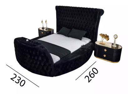 Bed Black Chesterfield modern hotel bed Double bed modern upholstered bed