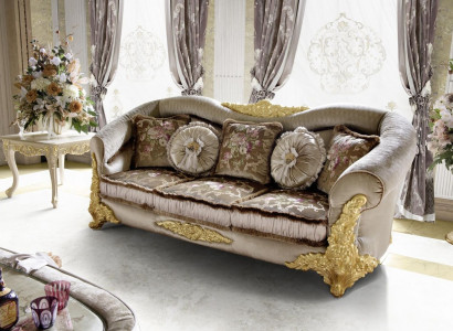 Furniture Textile Sofa Baroque 3 Seat Classic r Three-Seater Sofa Couch Upholstery