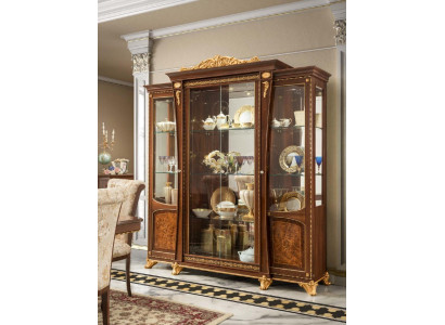 Display cabinets Wood Glass Wardrobe Real wood Sideboard Display case Living room Furniture Italy