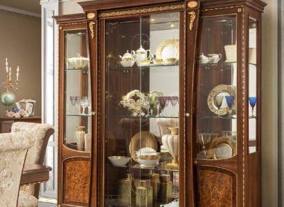 Display cabinets Wood Glass Wardrobe Real wood Sideboard Display case Living room Furniture Italy
