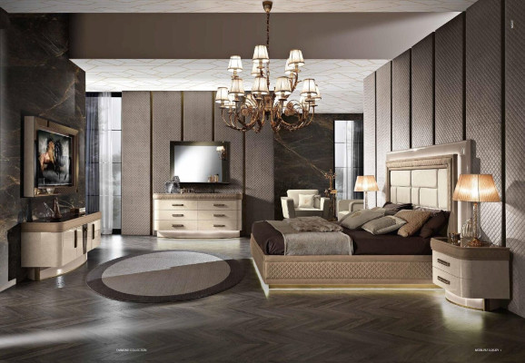 Bed Bed Frame Wood Double Bedroom Modern Double bed Furniture Luxury Beds