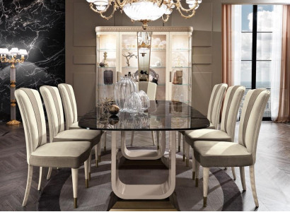 Table Dining table Wood Dining room Suite 6x Chair Set Chairs Lehn Group Italy