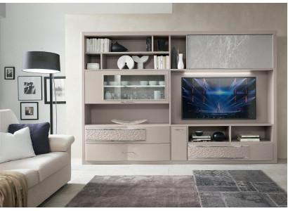 Wall Wardrobe Sideboard Wall unit TV Chest of drawers Wood Design Modern Beige