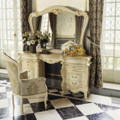Dressing table + Armchair Dressing table Cosmetics Table Mirror Chest of drawers Tables 3 pcs