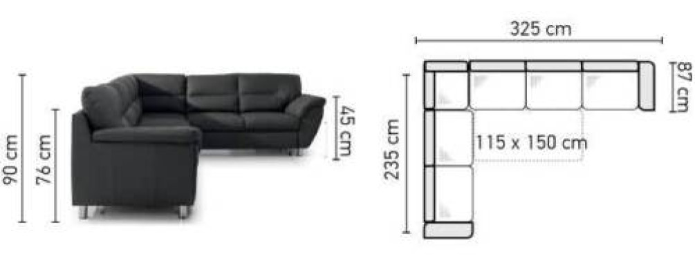 Living landscape Sofa bed U-shape Fabric Textile Sofa Couch Upholstery Corner