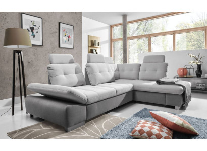 Textile Corner sofa Sofa Couch Upholstery Corner Suite Fabric Sleep Living landscape new