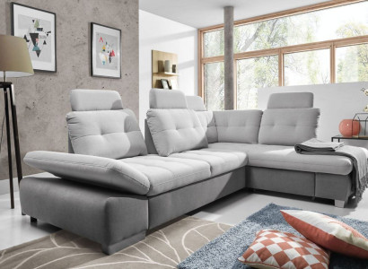 Textile Corner sofa Sofa Couch Upholstery Corner Suite Fabric Sleep Living landscape new
